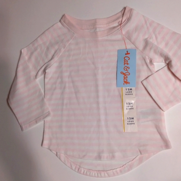 NWT☆CAT & JACK☆Toddler Stripe Long Sleeve 12M Tee - Picture 3 of 8